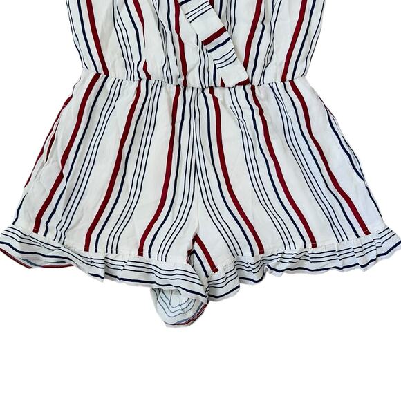 TULAROSA Amelia Striped Sleeveless Romper in Red, White, and‎ Blue-Size XS - Picture 7 of 9